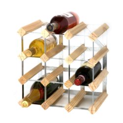 RTA 12-Bottle Wooden Wine Rack – Natural Pine